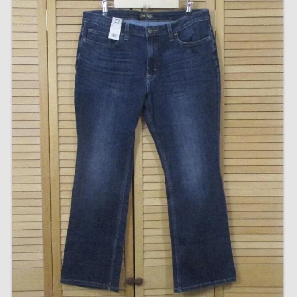 Lee Mid Rise Boot Cut Jeans Size 16S - Picture 5 of 8
